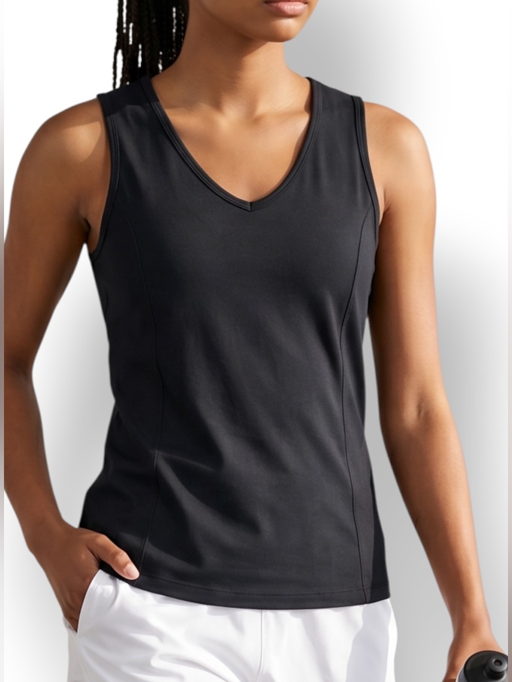 4/$20 Champion C9 Black Stretch Athletic Tank Top Large Workout Activewear